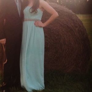 CALVIN KLEIN BLUE PEARL FLOOR LENGTH DRESS